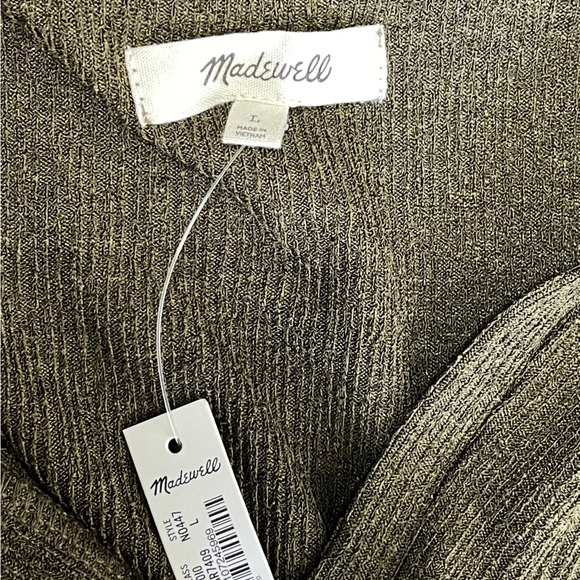 NWT Madewell Green Twist-Front Long-Sleeve Top Size Large - Picture 8 of 10